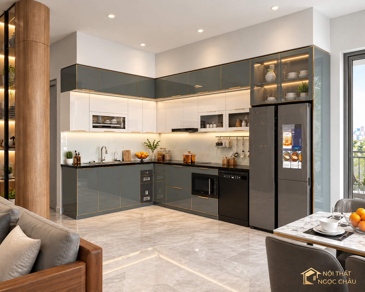 Tủ bếp inox Anh Dũng cầu diễn