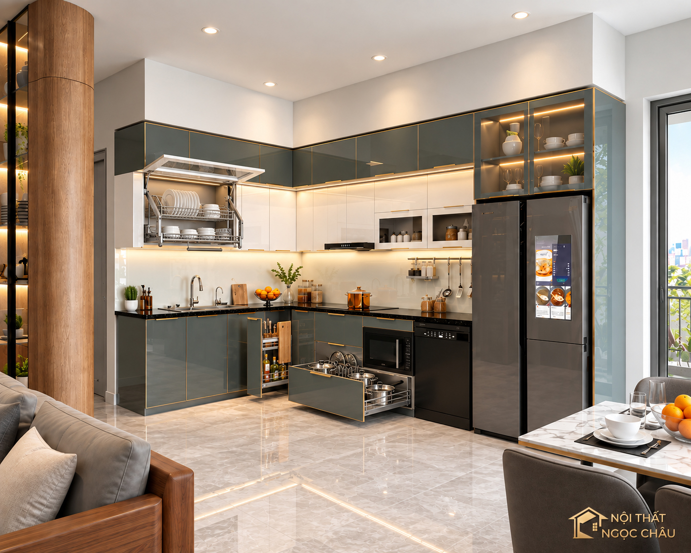 Tủ bếp inox Anh Dũng cầu diễn