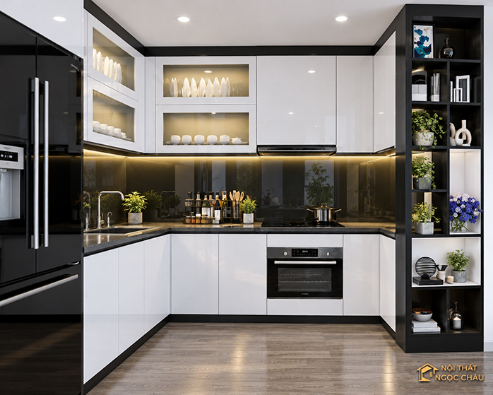 Làm tủ bếp nhựa Acrylic tại Đông Anh – Công trình nhà anh Tám