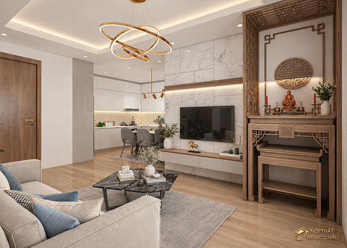 Thiết Kế Nội Thất Chung Cư Long Biên- Hà Nội- 2 ngủ