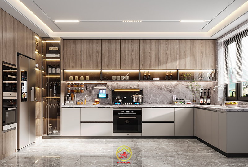 tủ bếp, tu bep, tủ bếp melamine, tủ bếp ngọc châu, nội thất ngọc châu ...