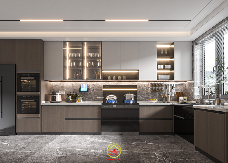 tủ bếp, tu bep, tủ bếp gỗ an cường, tủ bếp melamine, tủ bếp ngọc châu ...