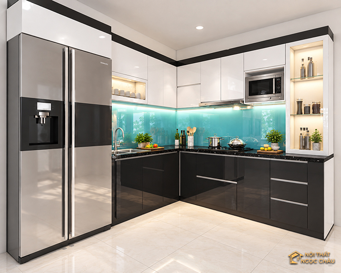 Tủ bếp nhựa chữ L tại Hải Phòng – Thiết kế và thi công nội thất đồng bộ