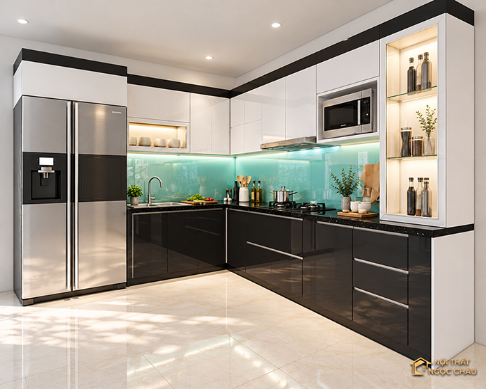 Tủ bếp nhựa chữ L tại Hải Phòng – Thiết kế và thi công nội thất đồng bộ