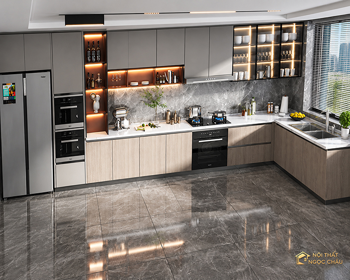 Xu hướng thiết kế tủ bếp Laminate năm 2026