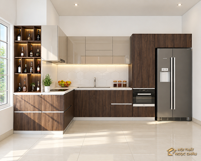 Tủ Bếp Acrylic cô Lan Hải Phòng