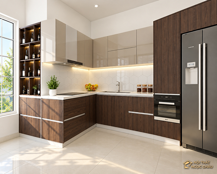 Tủ Bếp Acrylic cô Lan Hải Phòng