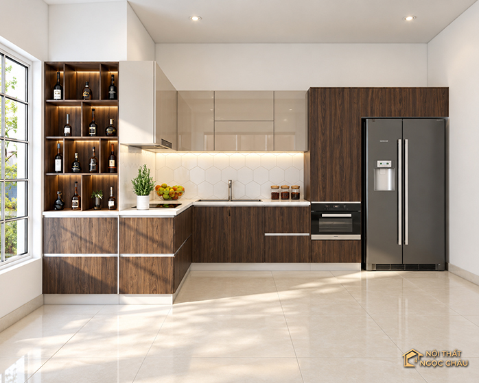 Tủ Bếp Acrylic cô Lan Hải Phòng