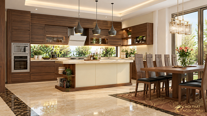 Tủ bếp gỗ Óc Chó Anh Sự -Hải Phòng