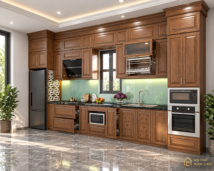 Tủ bếp gỗ Óc Chó Phú Thọ