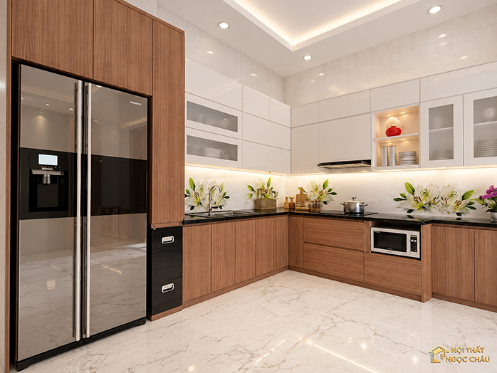 TỦ BẾP LAMINATE -Chữ L