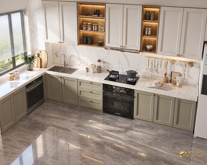 TỦ BẾP LAMINATE AN CƯỜNG -Anh Thắng, Bắc giang