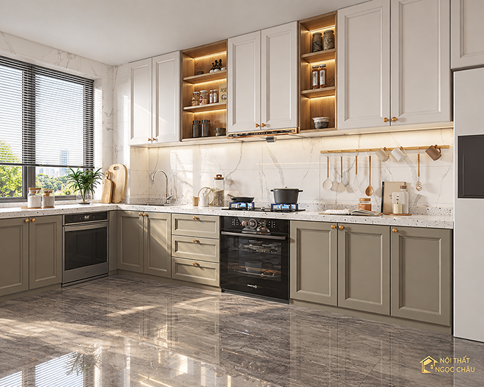 TỦ BẾP LAMINATE AN CƯỜNG -Anh Thắng, Bắc giang