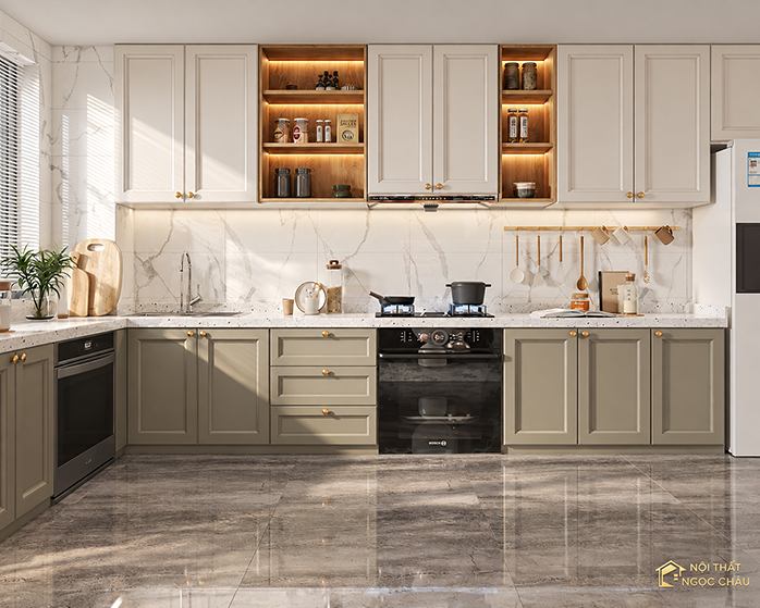 TỦ BẾP LAMINATE AN CƯỜNG -Anh Thắng, Bắc giang