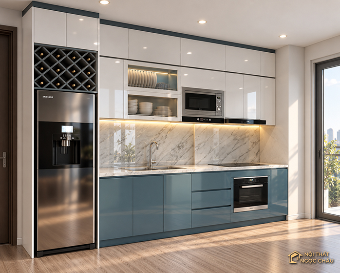 Tủ bếp nhựa Acrylic anh Tới- Giang Biên