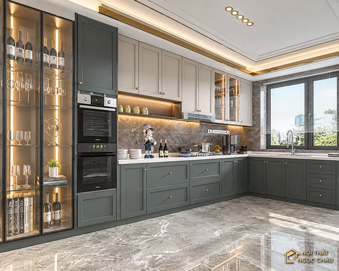 Tủ bếp nhựa Acrylic cánh huỳnh