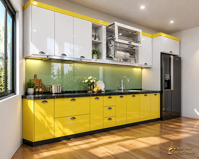 Tủ bếp nhựa Acrylic chú Long - Lâm Du