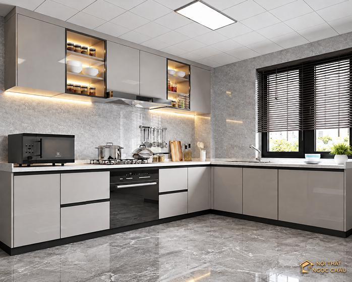 Tủ bếp nhựa Acrylic chung cư