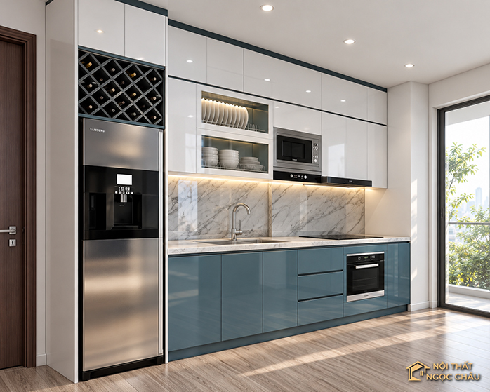 Tủ bếp nhựa Acrylic Inox khải sơn