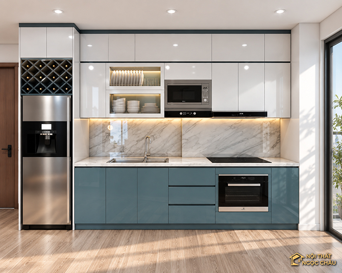 Tủ bếp nhựa Acrylic Inox khải sơn