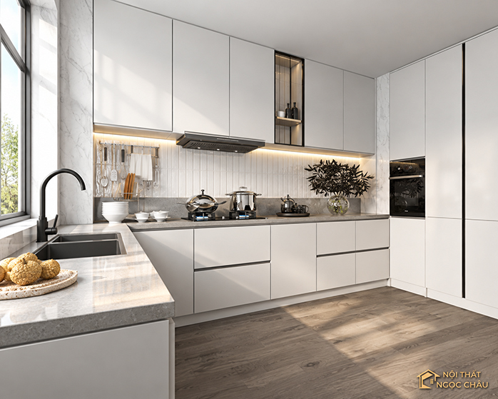 Tủ bếp nhựa Acrylic cô Mạnh Ỷ Lan