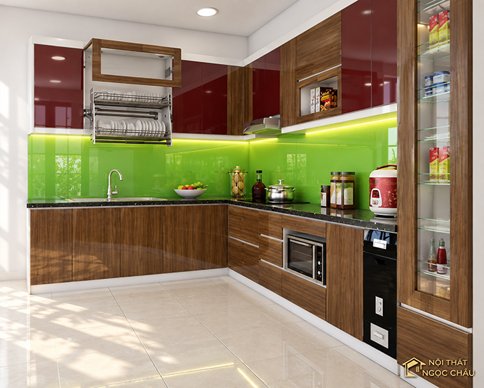 Tủ bếp nhựa Acrylic giá bao nhiêu 1 mét