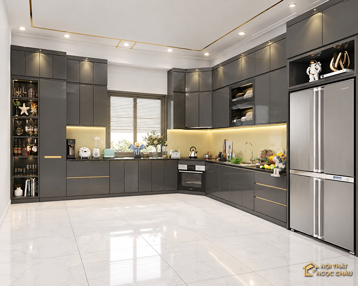 Tủ bếp nhựa Acrylic Anh Hồng - Hà Đông
