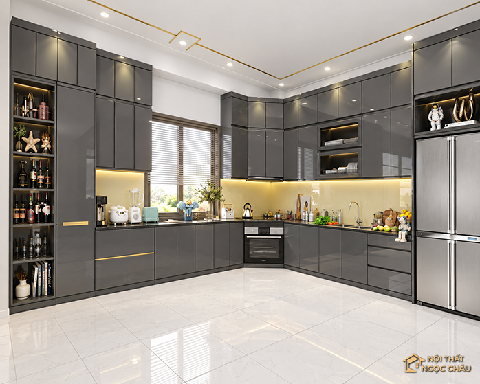 Tủ bếp nhựa Acrylic Anh Hồng - Hà Đông