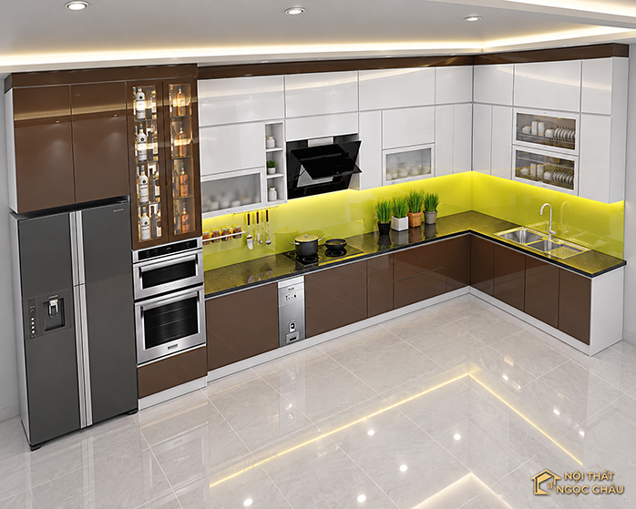 Thi công tủ bếp nhựa Acrylic tại Vĩnh Phúc