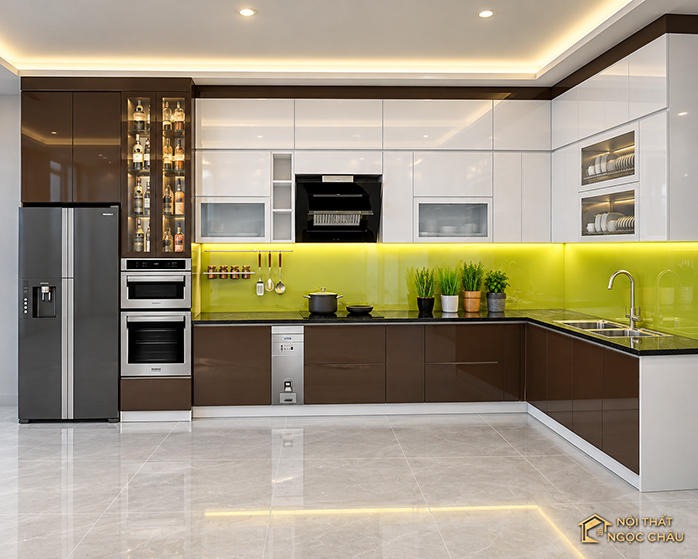 Thi công tủ bếp nhựa Acrylic tại Vĩnh Phúc