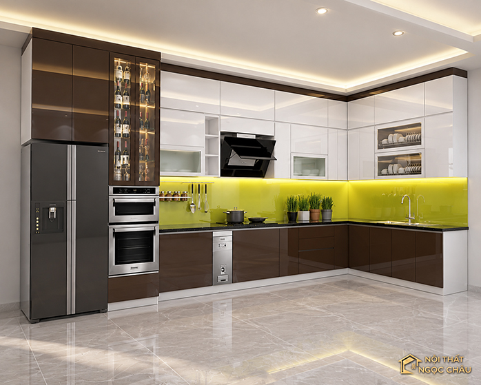 Thi công tủ bếp nhựa Acrylic tại Vĩnh Phúc