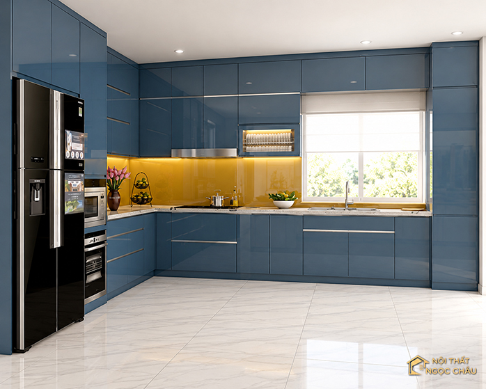 Tủ bếp nhựa cao cấp nhà anh Hà