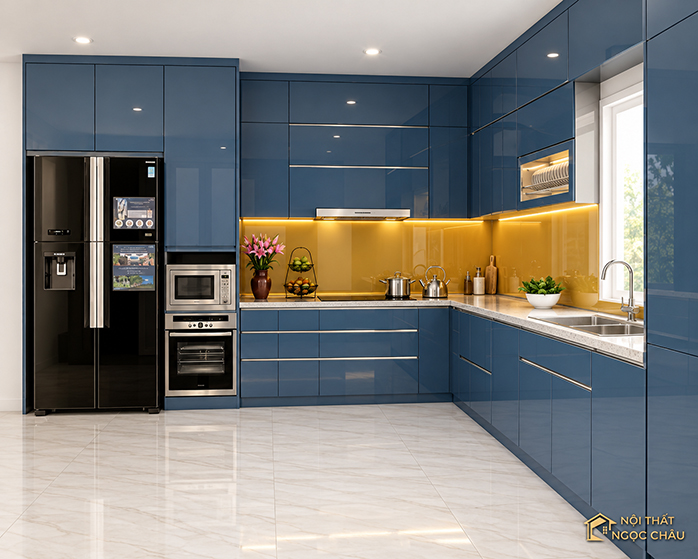 Tủ bếp nhựa cao cấp nhà anh Hà
