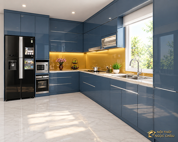 Tủ bếp nhựa cao cấp nhà anh Hà