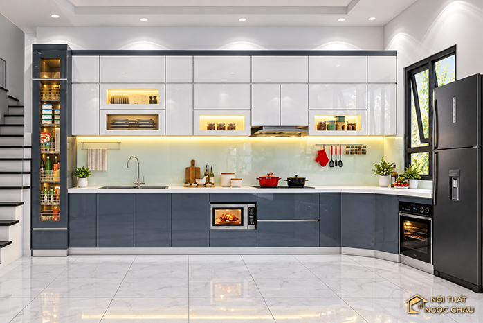 Tủ bếp nhựa dành cho nhà phố – Gọn đẹp như căn bếp nhà chú Công Thanh Am