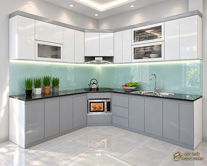 Tủ bếp nhựa Acrylic nhà anh Hoàng tại Phú Đô