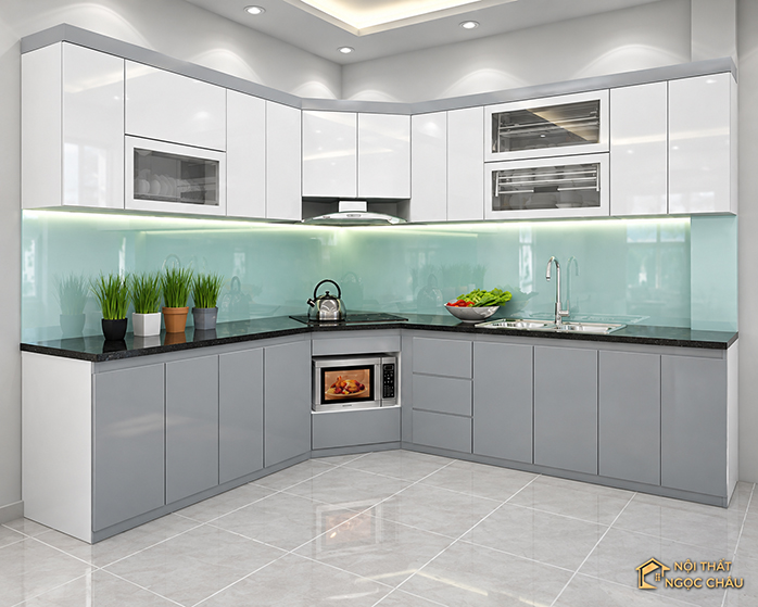 Tủ bếp nhựa Acrylic nhà anh Hoàng tại Phú Đô
