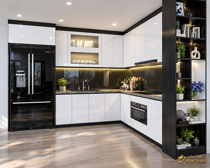 Làm tủ bếp nhựa Acrylic tại Đông Anh – Công trình nhà anh Tám