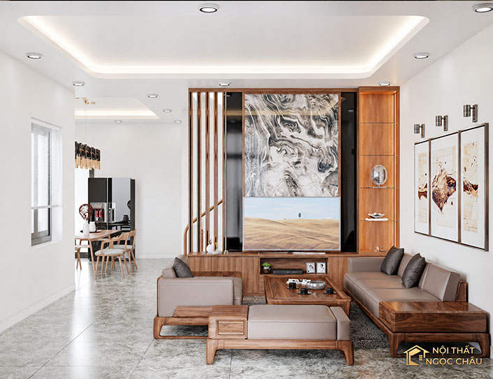 Mẫu nội thất gỗ Veneer Óc Chó - Nhà Anh Hợp