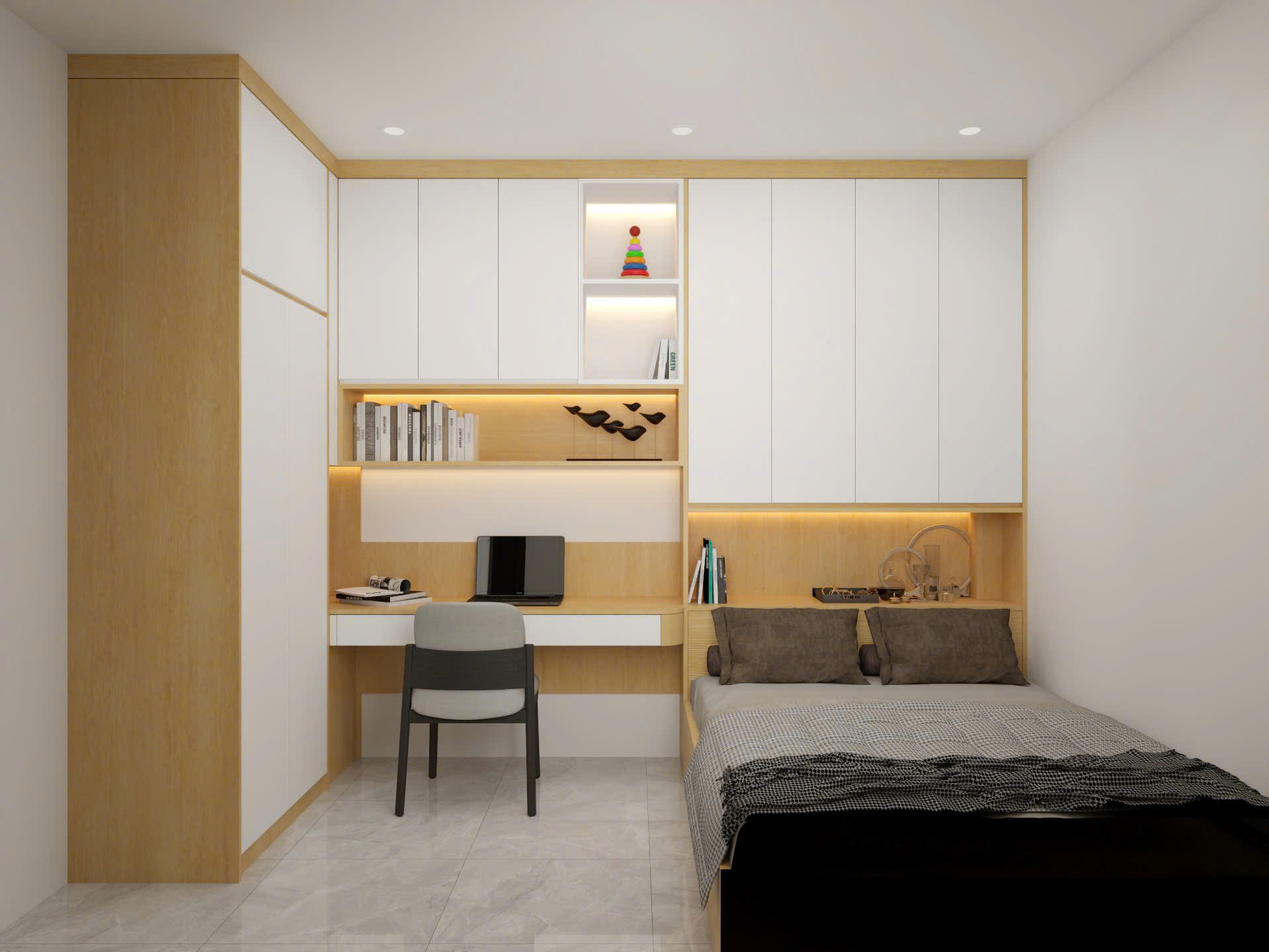 Thiết Kế Nội Thất Chung Cư Minh Khai- Hà Nội- 2 ngủ