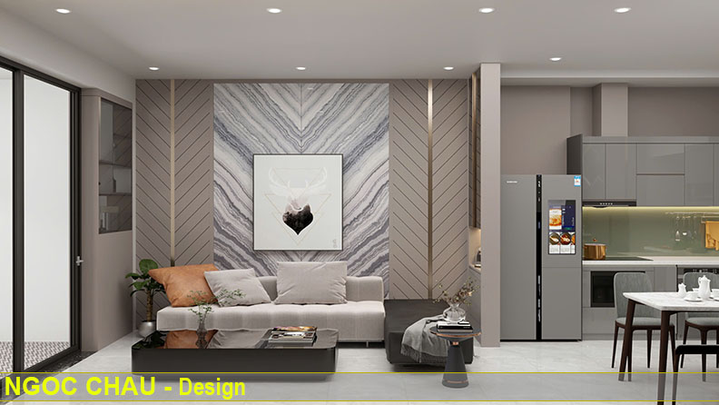 Thiết kế phòng khách nhà anh Dũng Bồ Đề