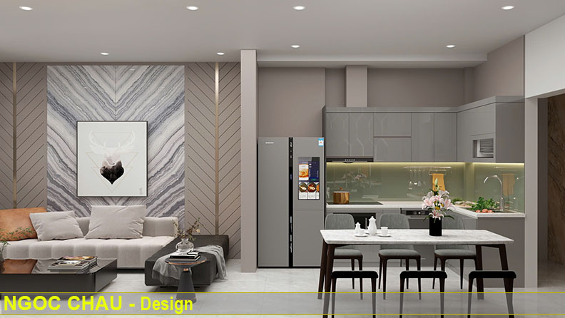 Thiết kế phòng khách nhà anh Dũng Bồ Đề