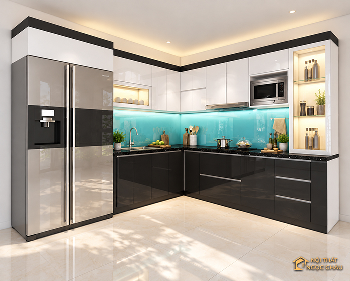 Tủ bếp nhựa chữ L tại Hải Phòng – Thiết kế và thi công nội thất đồng bộ