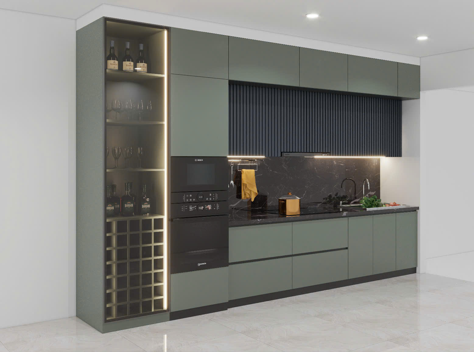 Tủ bếp inox 304 cánh kính CK26