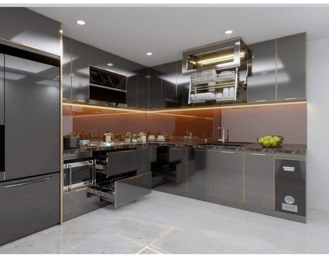 Tủ bếp inox 304 cánh kính CK43