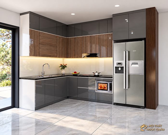 Tủ bếp nhựa Acrylic chị Hồng -thạch bàn