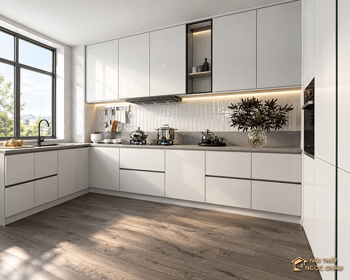 Tủ bếp nhựa Acrylic cô Mạnh Ỷ Lan