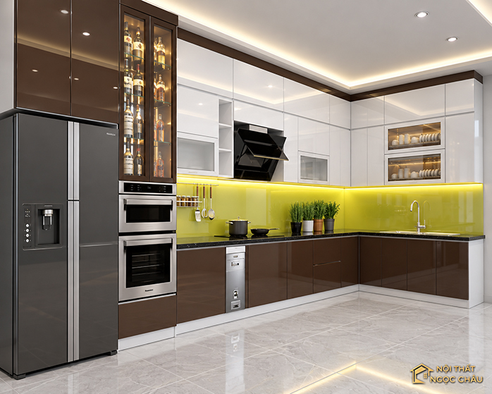 Thi công tủ bếp nhựa Acrylic tại Vĩnh Phúc