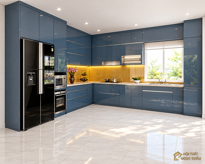 Tủ bếp nhựa cao cấp nhà anh Hà