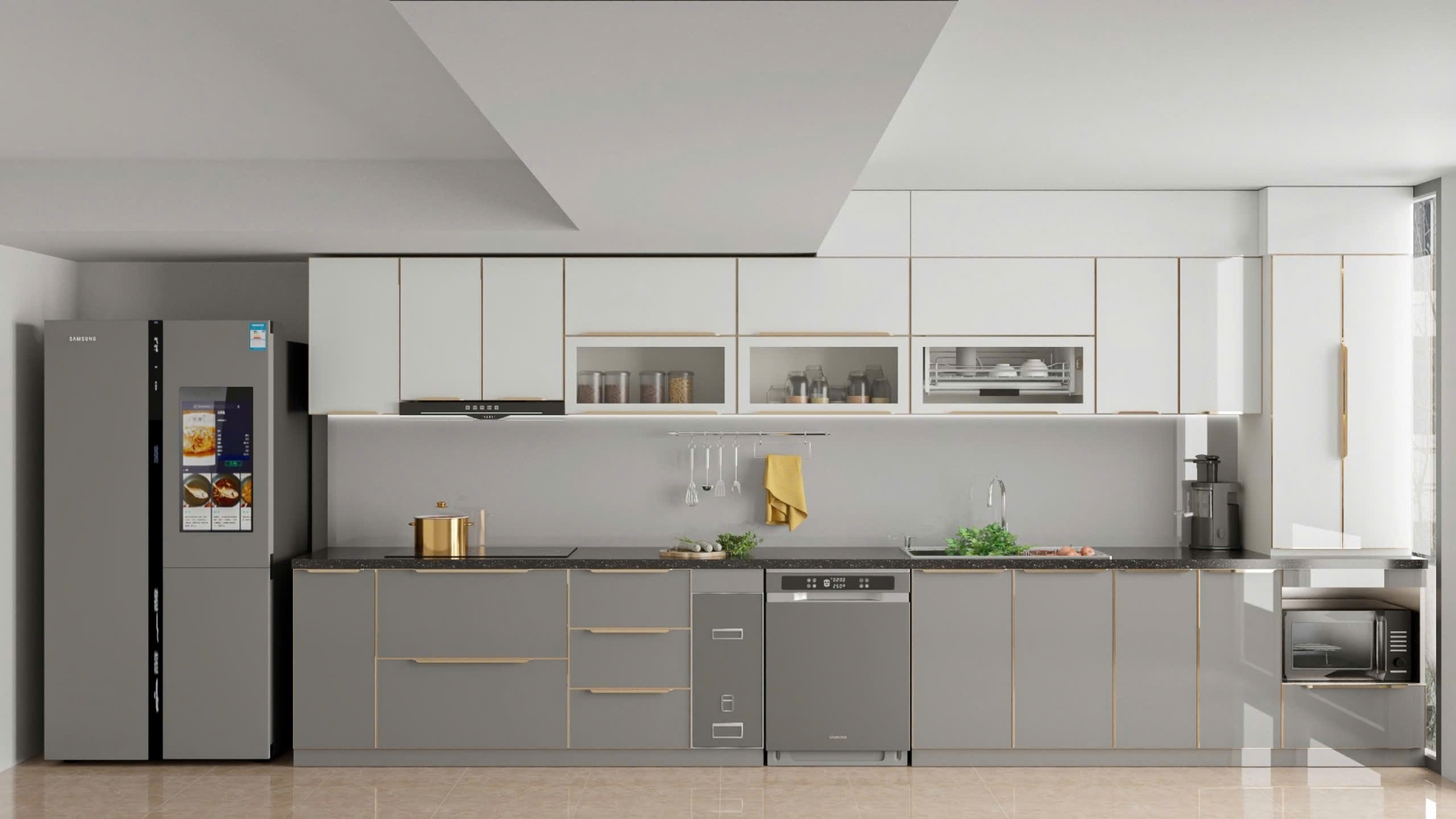 Tủ bếp inox 304 cánh kính CK35